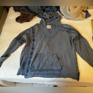 Lucky Brand Heathered Blue Pullover Hoodie